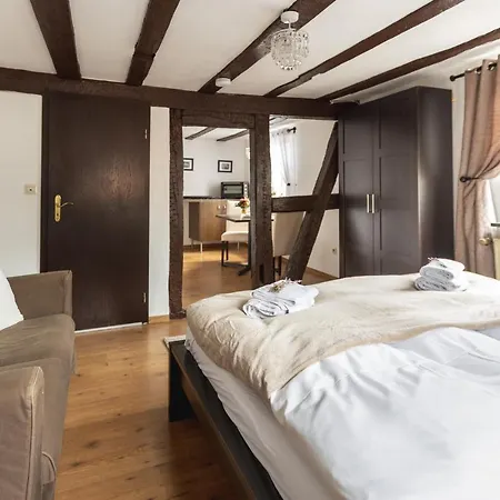 Apartment Zur Alten Weinkelter: Historic Timbered House With Bike Storage *